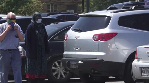 Shoppers during pandemic Stock Footage 134548987