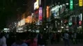 Shoppers on Famous Shopping Silver Street in Beijing, China, Neon Lights night HD Footage