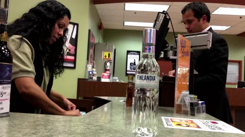 Shoppers inside BC liquor store Stock Footage 57249304