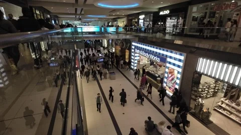 Shoppers Inside Toronto Eaton Centre Video stock 288633474