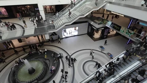 Shoppers Inside Toronto Eaton Centre Stock Footage 288633476