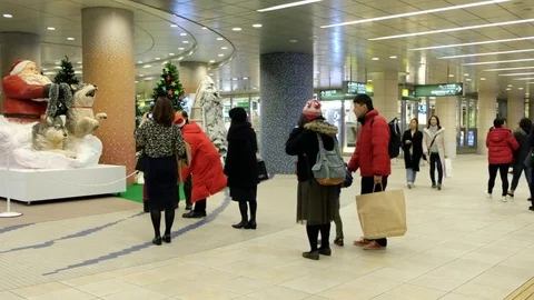 SHOPPERS IN MALL Stock Footage 84285844