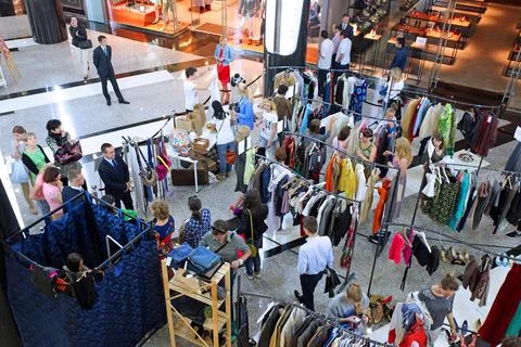 Shoppers at the Mall Stock Photos