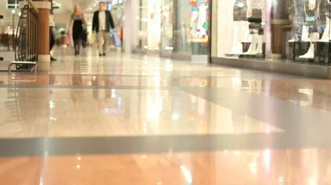 Shoppers in the mall - slow motion Stock Footage 744151