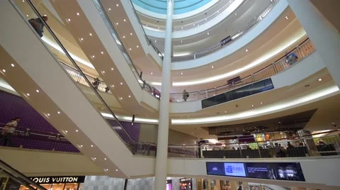 Shoppers in Suria KLCC Mall Stock Footage 68081246