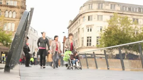 Shoppers Walking HD File Stock Footage 10678417