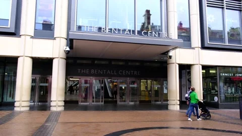 Shoppers Walking Past The Bentall Centre Shopping Mall In  London Stock Footage 162612248