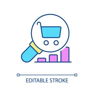 Shopping activity analytics RGB color icon イラスト素材