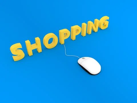 Shopping and computer mouse. Online trading. Stock Illustration