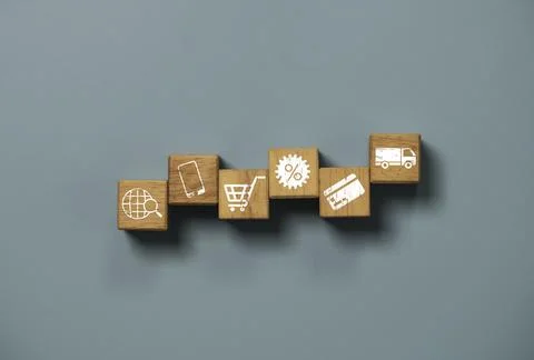 Shopping and e-commerce concept , Online shopping icon include searching mo.. Fotos Stock