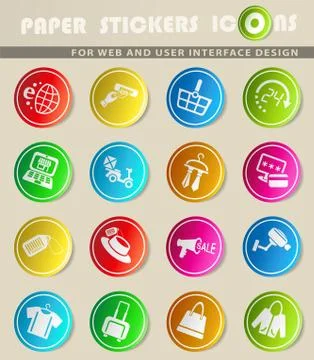 Shopping and e-commerce icon set Stock Illustration