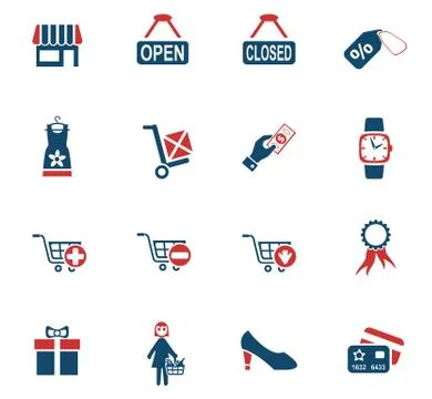 Shopping and e-commerce icon set Stock Illustration