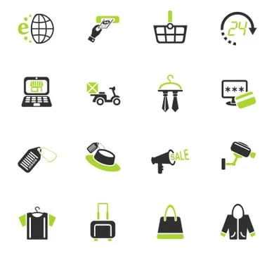 Shopping and e-commerce icon set Stock Illustration