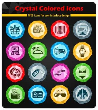 Shopping and e-commerce icon set Stock Illustration