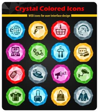 Shopping and e-commerce icon set Stock Illustration