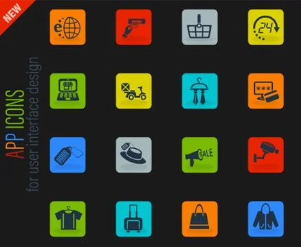 Shopping and e-commerce icon set Illustration