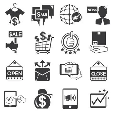 Shopping and e commerce icons Stock Illustration