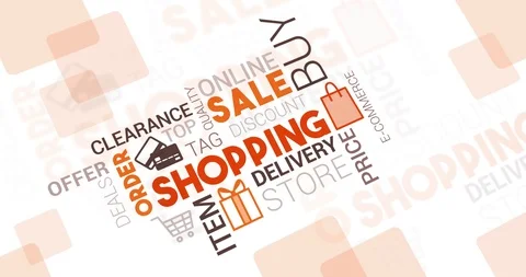 Shopping and retail cloud tag Stock Footage 99869953