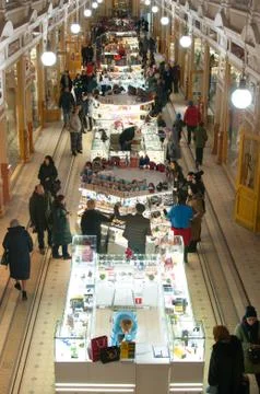 Shopping arcade inside top view Foto stock