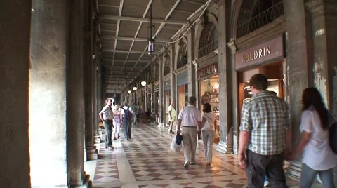 Shopping Arcade in Venice Stock Footage 1059381