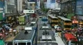 Shopping Area, Crowded Street, Hong Kong Crowds Rush Hour Car, Bus Traffic HD Footage