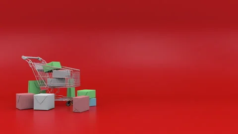 Shopping Background Red Video stock 172529755