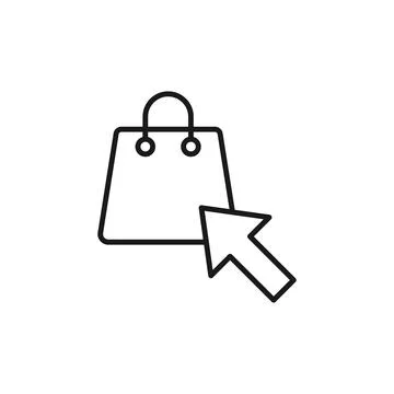 Shopping Bag with Arrow icon Vector Design. Shopping Bag icon with Arrow desi Stock Illustration