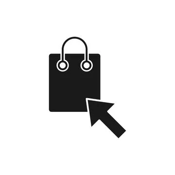 Shopping Bag with Arrow icon Vector Design. Shopping Bag icon with Arrow desi Stock Illustration