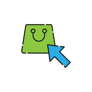 Shopping Bag with Arrow icon Vector Design. Shopping Bag icon with Arrow desi Иллюстрация