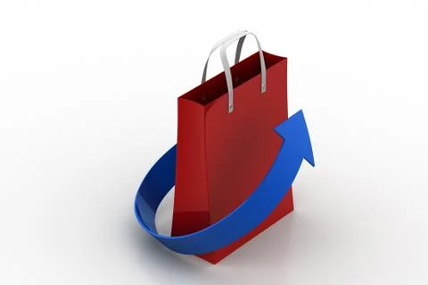 Shopping bag with arrow Free Stock Illustration