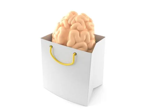 Shopping bag with brain Stock Illustration