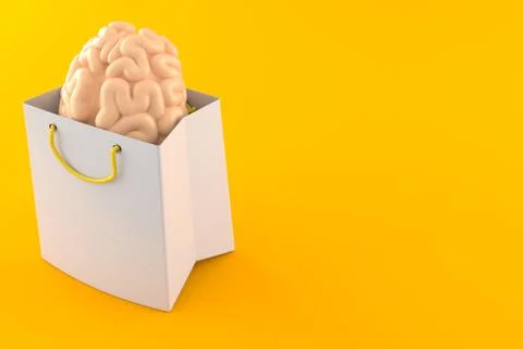 Shopping bag with brain Stock Illustration
