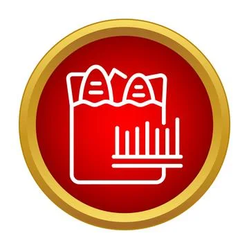 Shopping bag with bread and barcode icon Stock Illustration