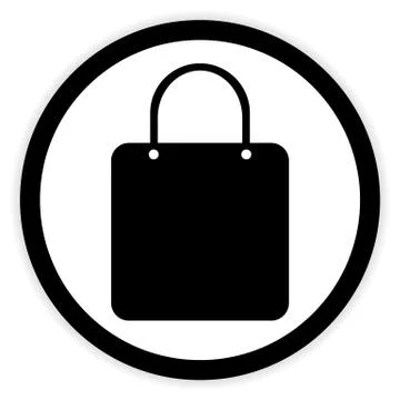 Shopping bag button. Stock Illustration