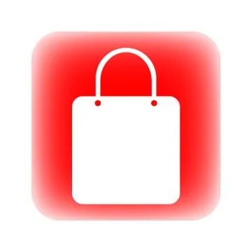 Shopping bag button Illustrazione stock