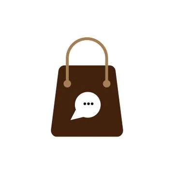 Shopping bag chat vector design template illustration Stock Illustration