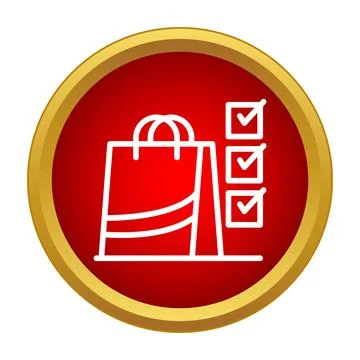 Shopping bag with checklist for purchase completed Stock Illustration