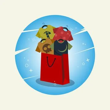 Shopping bag with Clothes design vector illustration Stock Illustration