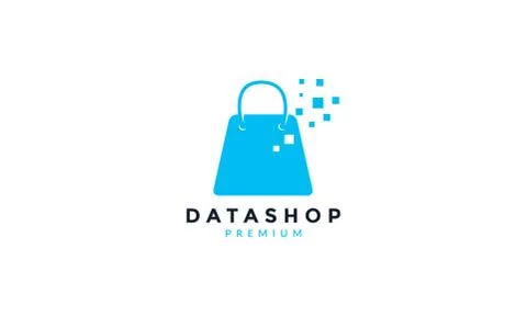 Shopping bag data tech logo icon design Illustrazione stock