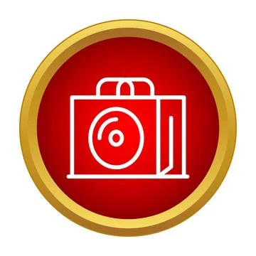 Shopping bag with disk icon flat design Stock Illustration