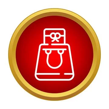 Shopping bag with gift box inside icon Stock Illustration