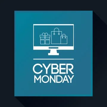Shopping bag gift computer and cyber monday design Stock-Illustration