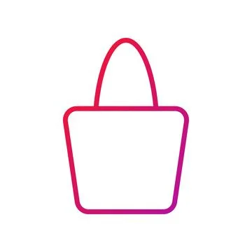 Shopping Bag Gradient Icon Vector Illustration Stock Illustration