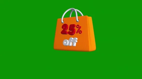 Shopping bag green background screen green screen animated chromakey background Stock Footage 314063622