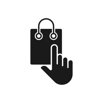 Shopping Bag with Hand icon Vector Design. Shopping Bag icon with Hand Gestur Stock-Illustration