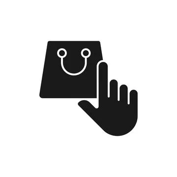 Shopping Bag with Hand icon Vector Design. Shopping Bag icon with Hand Gestur Stock Illustration