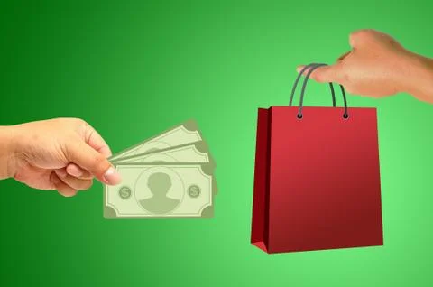 Shopping bag in hand Illustrazione stock