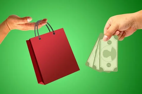Shopping bag in hand Illustrazione stock