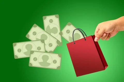 Shopping bag in hand Illustrazione stock
