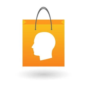 Shopping bag with a head 스톡 일러스트